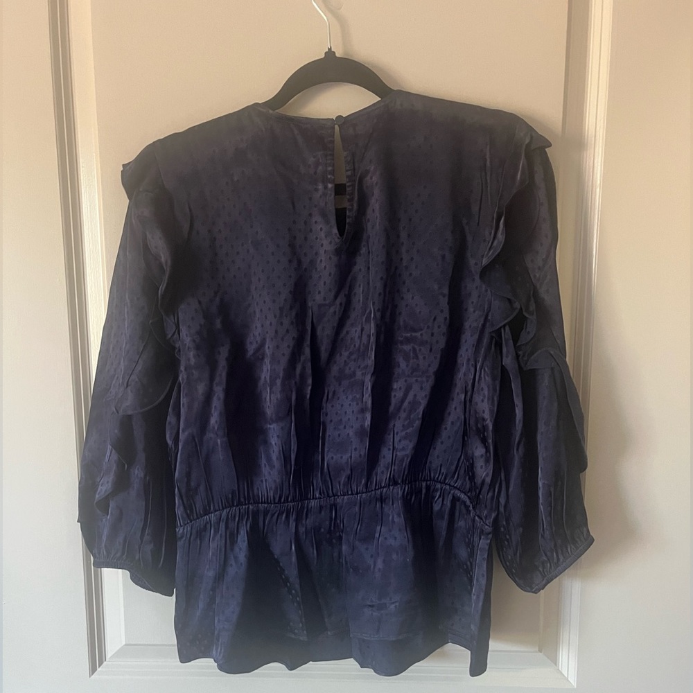 Express navy blue dot peplum NWT